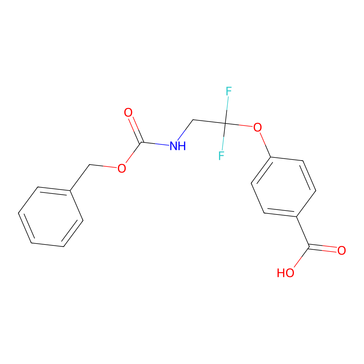 4-(2-{[(Benzyloxy)carbonyl]amino}-1,1-difluoroethoxy)benzoic acid molecular structure, CAS 2580237-47-2