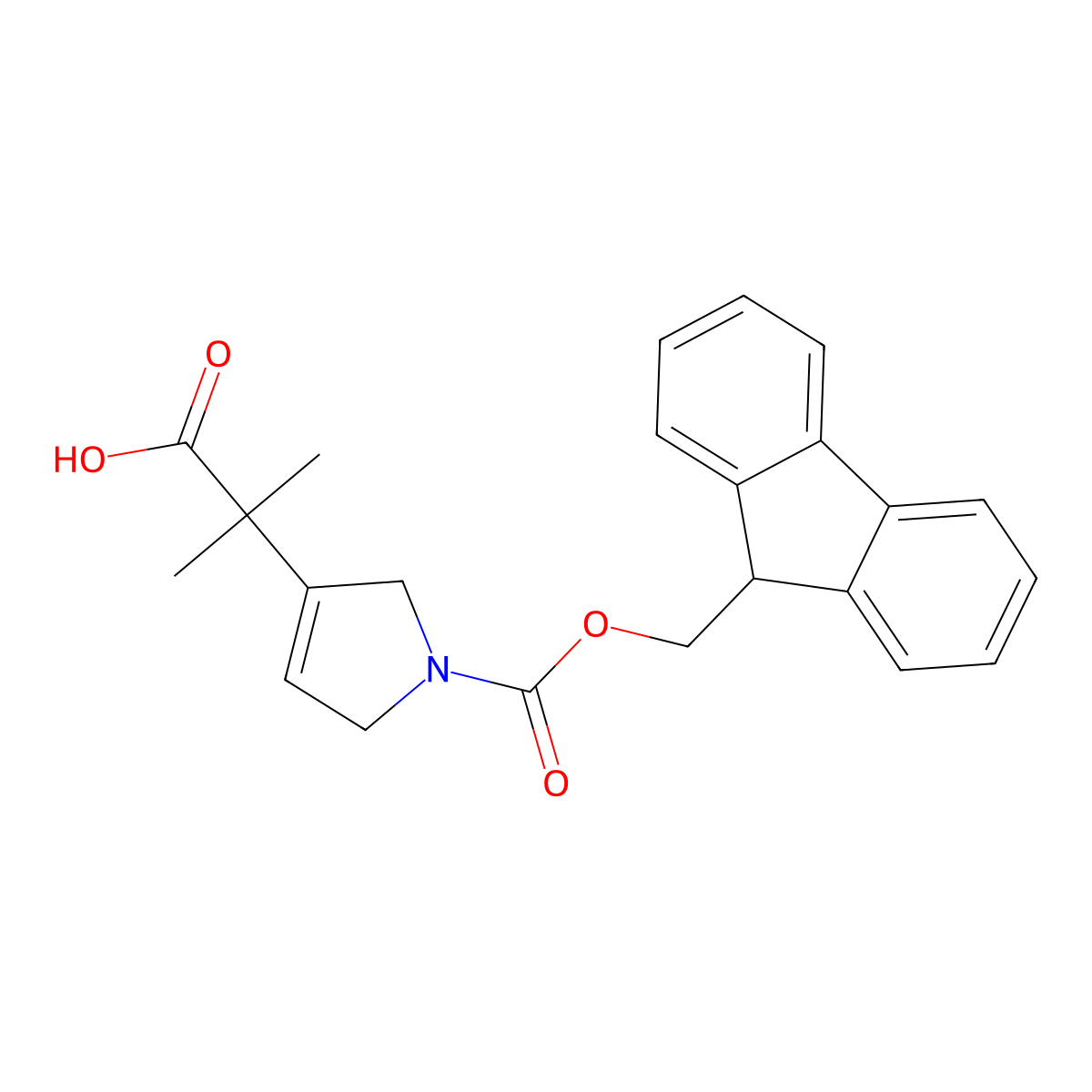 2-(1-{[(9H-fluoren-9-yl)methoxy]carbonyl}-2,5-dihydro-1H-pyrrol-3-yl)-2-methylpropanoic acid molecular structure, CAS 2580237-54-1