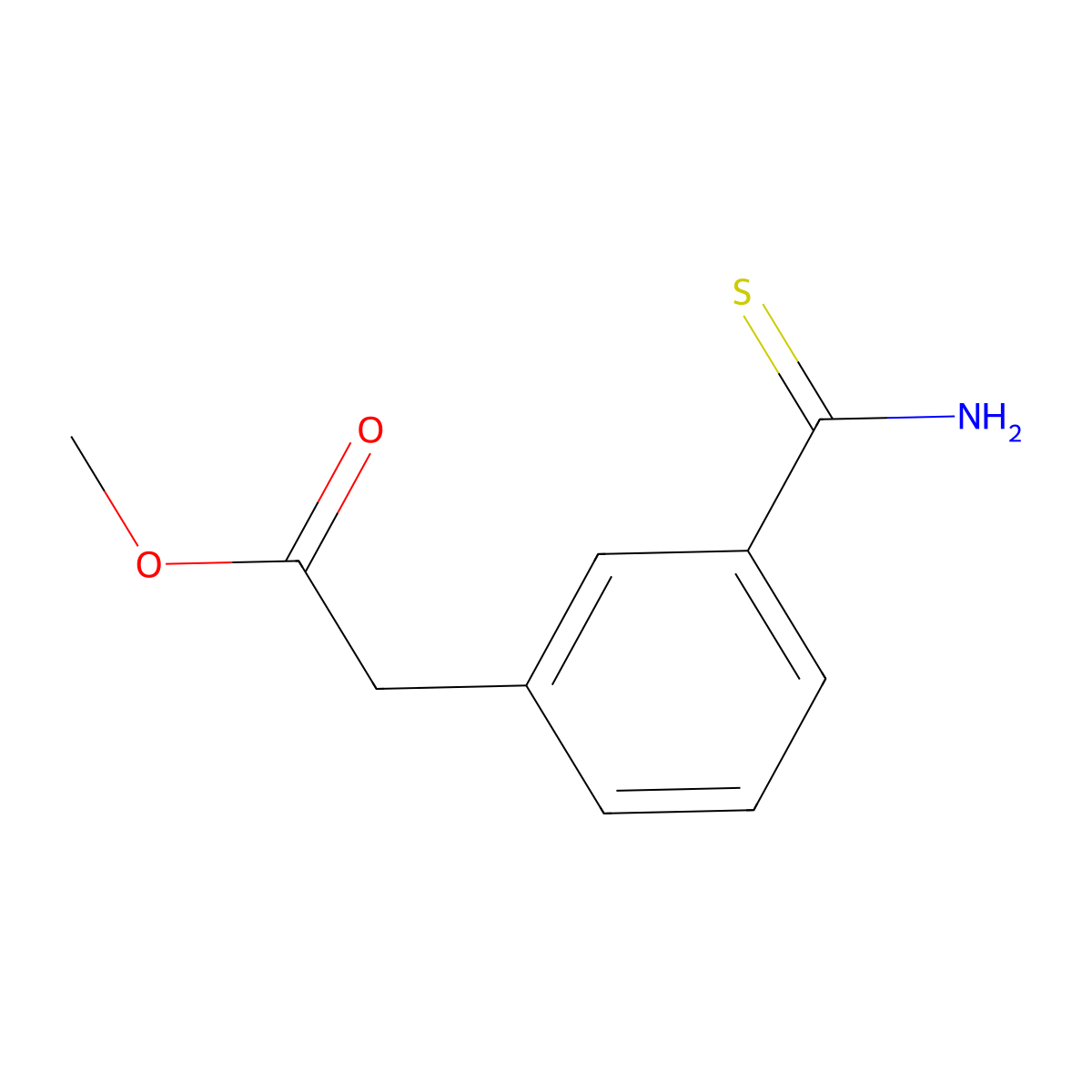 Methyl 2-(3-carbamothioylphenyl)acetate molecular structure, CAS 2580237-58-5