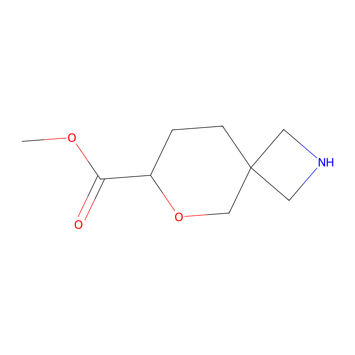 Methyl 6-oxa-2-azaspiro[3.5]nonane-7-carboxylate molecular structure, CAS 2580237-63-2