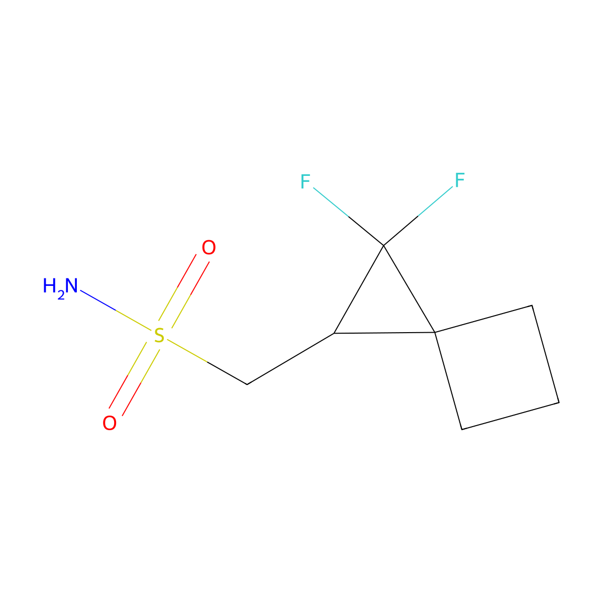 {2,2-Difluorospiro[2.3]hexan-1-yl}methanesulfonamide molecular structure, CAS 2580237-64-3