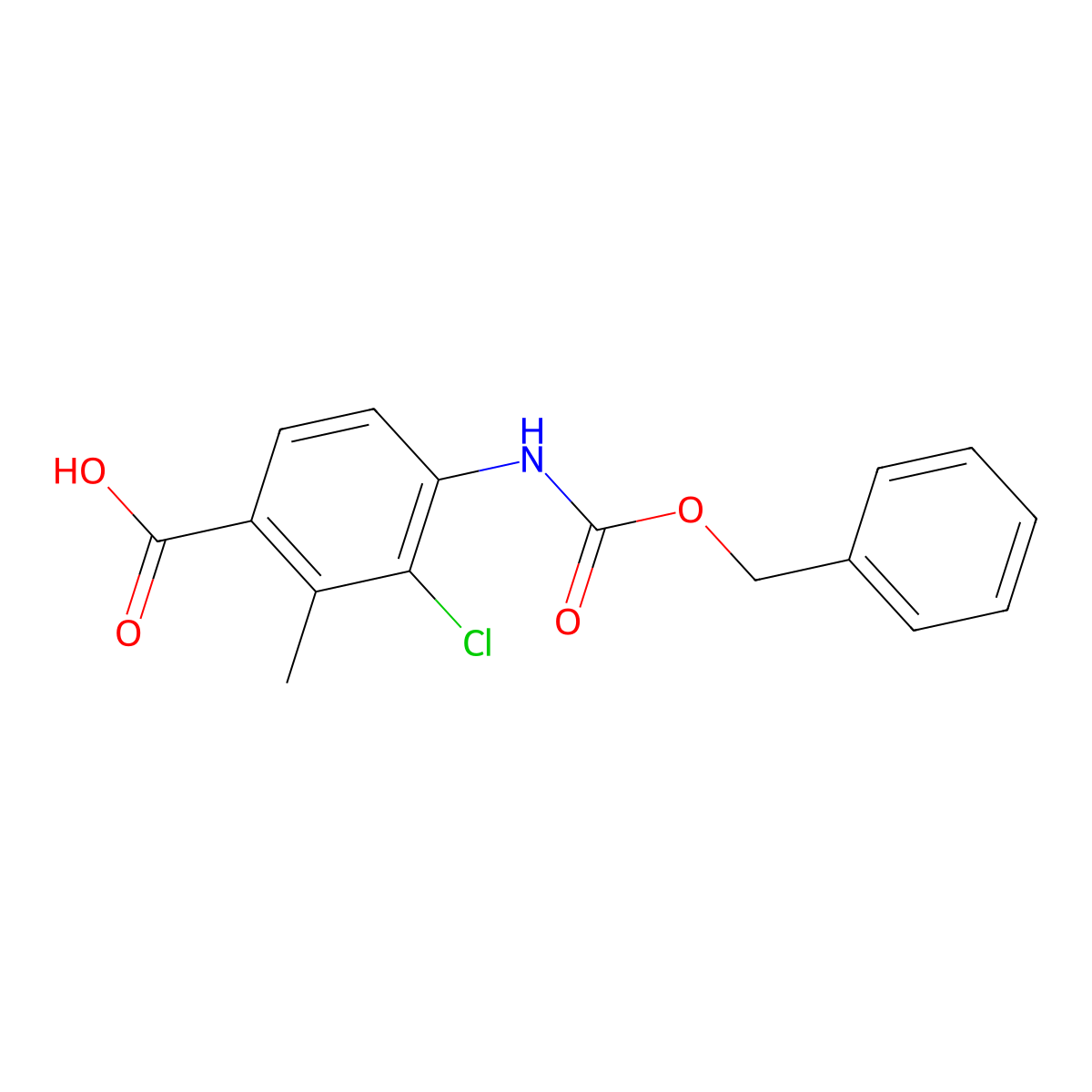 4-{[(Benzyloxy)carbonyl]amino}-3-chloro-2-methylbenzoic acid molecular structure, CAS 2580237-67-6