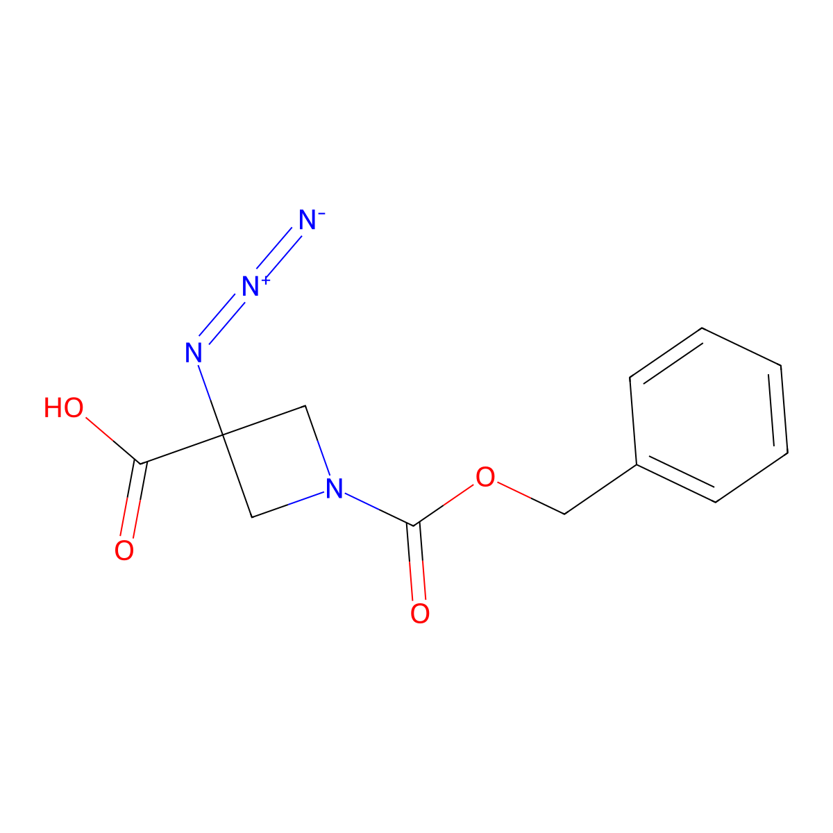 3-Azido-1-[(benzyloxy)carbonyl]azetidine-3-carboxylic acid molecular structure, CAS 2580237-68-7