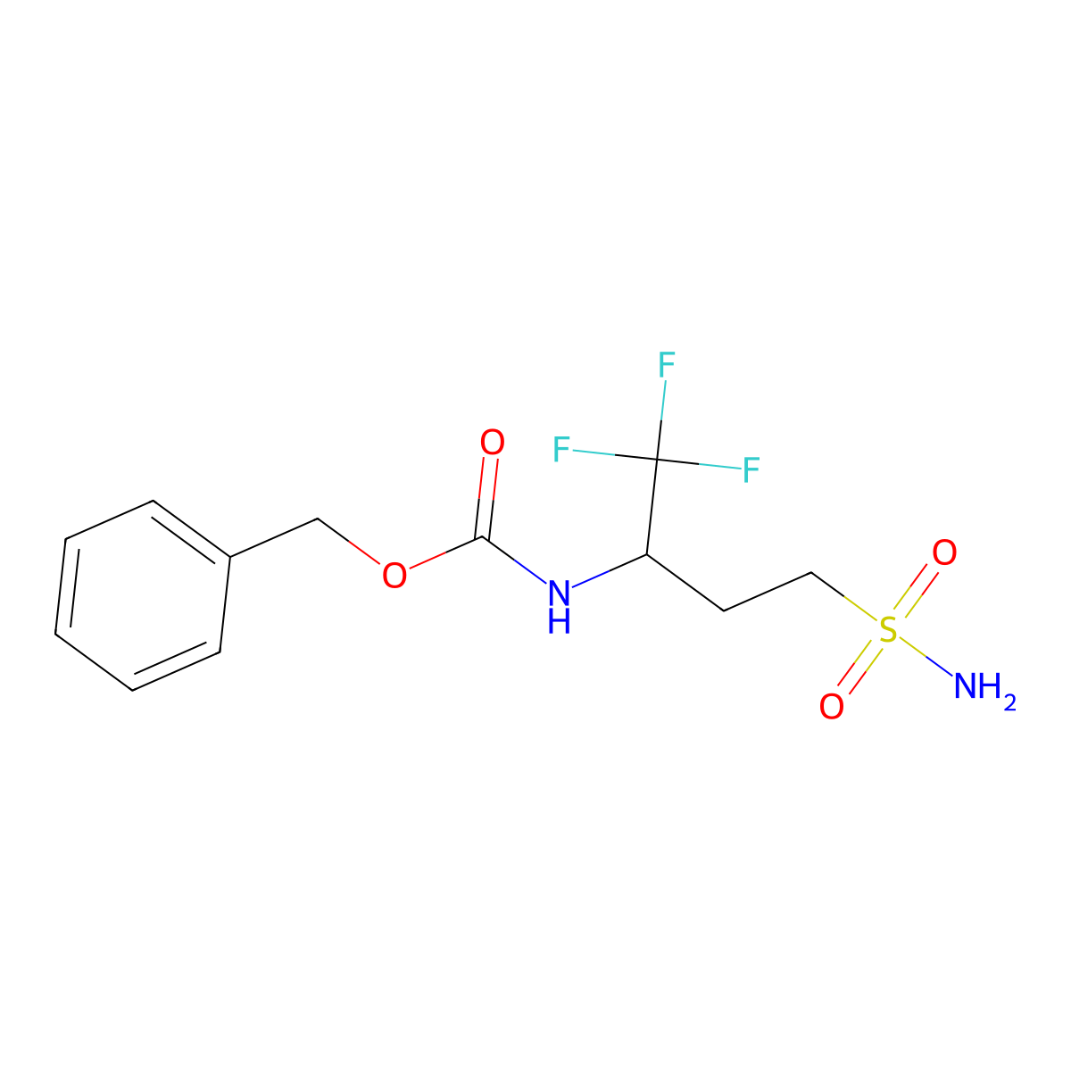 benzyl N-(1,1,1-trifluoro-4-sulfamoylbutan-2-yl)carbamate molecular structure, CAS 2580237-75-6