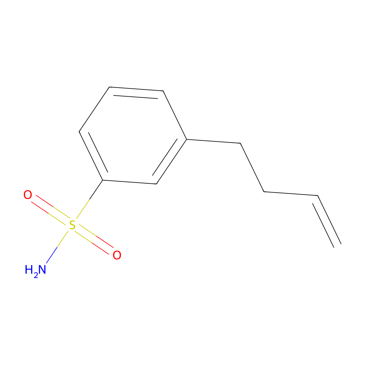 3-(But-3-en-1-yl)benzene-1-sulfonamide molecular structure, CAS 2580237-81-4