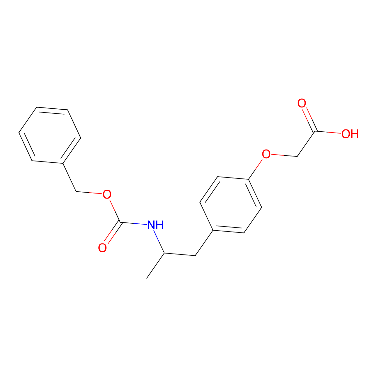 2-[4-(2-{[(Benzyloxy)carbonyl]amino}propyl)phenoxy]acetic acid molecular structure, CAS 2580237-83-6