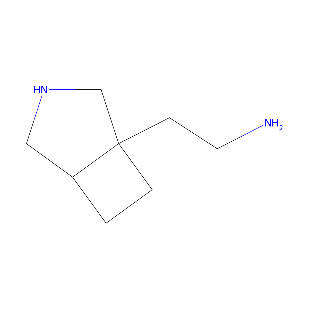 2-{3-Azabicyclo[3.2.0]heptan-1-yl}ethan-1-amine molecular structure, CAS 2580237-86-9