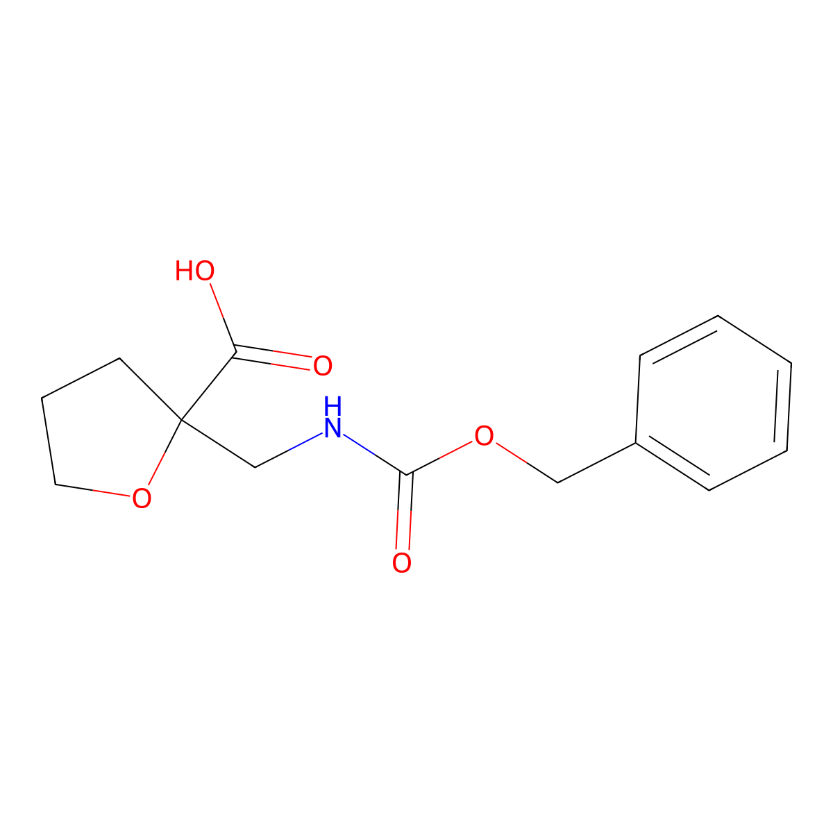 2-({[(Benzyloxy)carbonyl]amino}methyl)oxolane-2-carboxylic acid molecular structure, CAS 2580237-88-1