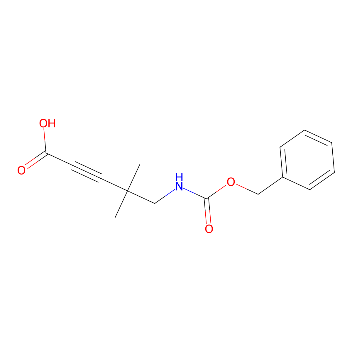 5-{[(Benzyloxy)carbonyl]amino}-4,4-dimethylpent-2-ynoic acid molecular structure, CAS 2580237-98-3