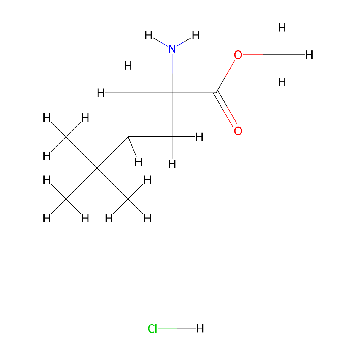 methyl1-amino-3-tert-butylcyclobutane-1-carboxylatehydrochloride,Mixtureofdiastereomers molecular structure, CAS 2580238-10-2