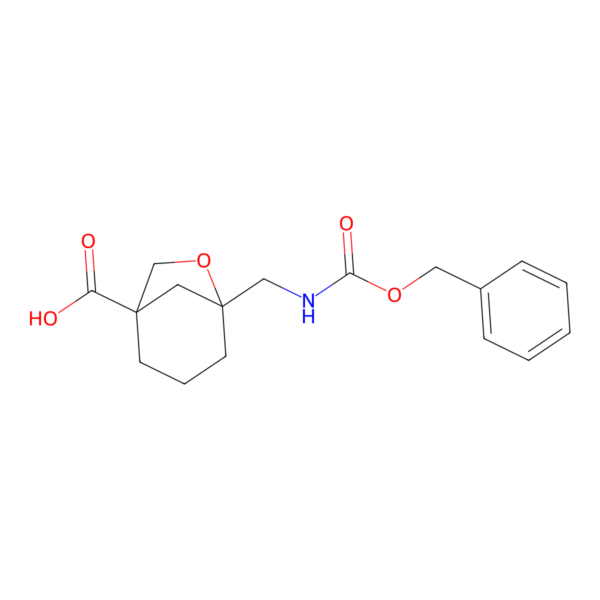5-({[(Benzyloxy)carbonyl]amino}methyl)-6-oxabicyclo[3.2.1]octane-1-carboxylic acid molecular structure, CAS 2580238-19-1