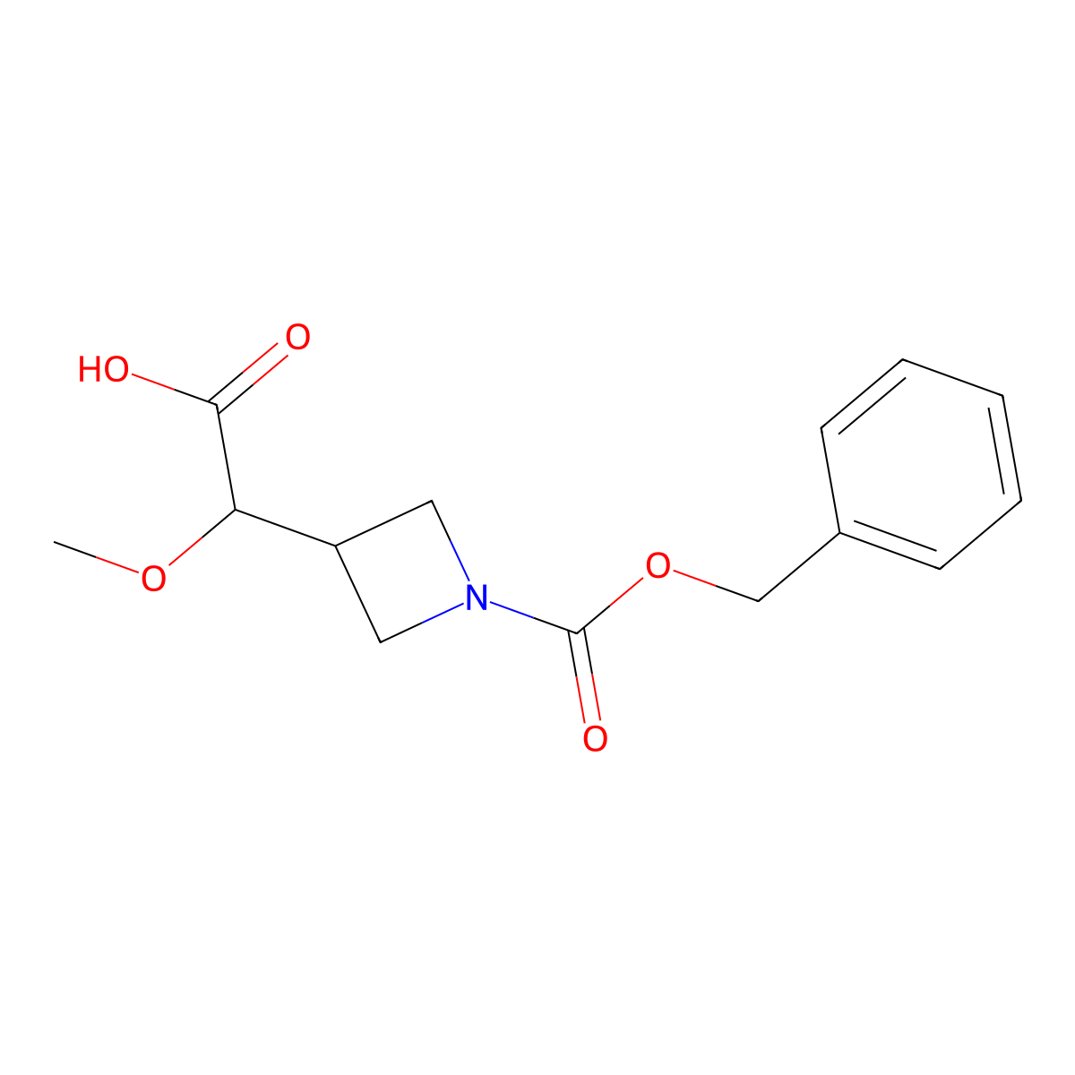 2-{1-[(Benzyloxy)carbonyl]azetidin-3-yl}-2-methoxyacetic acid molecular structure, CAS 2580238-21-5