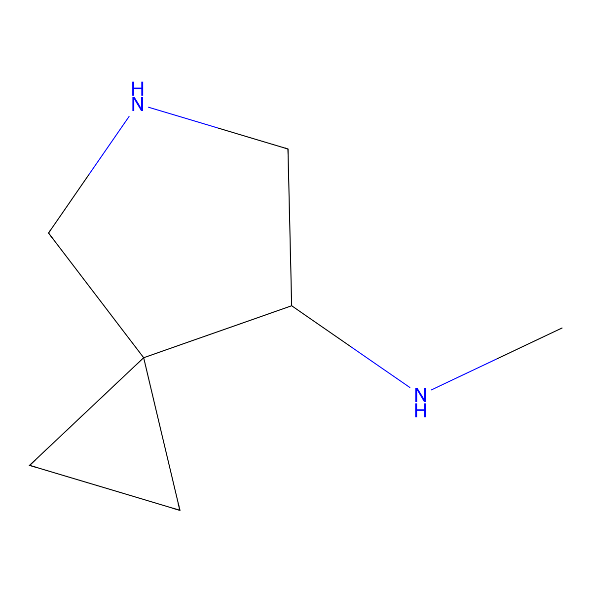 N-methyl-5-azaspiro[2.4]heptan-7-amine molecular structure, CAS 2580238-33-9