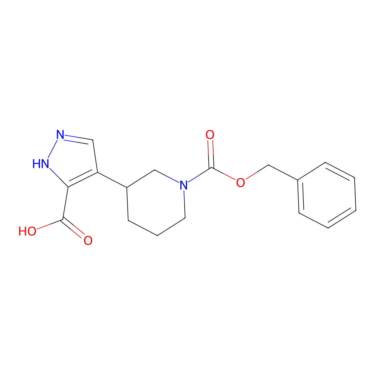 4-{1-[(benzyloxy)carbonyl]piperidin-3-yl}-1H-pyrazole-3-carboxylic acid molecular structure, CAS 2580238-34-0