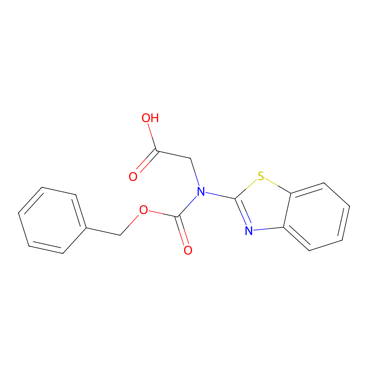 2-[(1,3-Benzothiazol-2-yl)[(benzyloxy)carbonyl]amino]acetic acid molecular structure, CAS 2580238-43-1