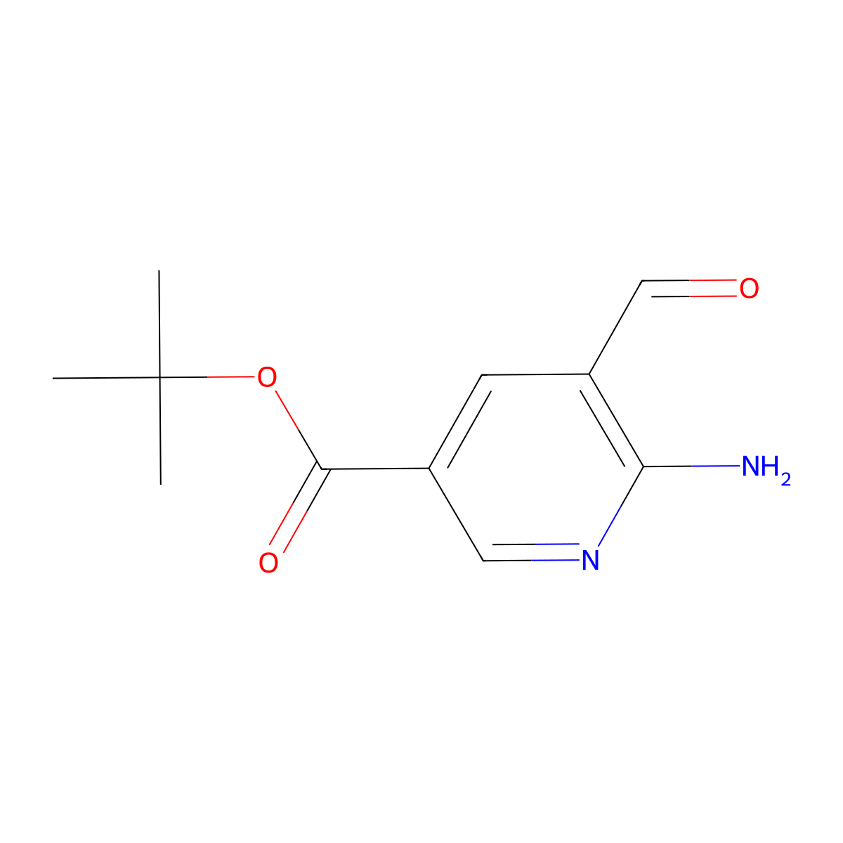 Tert-butyl 6-amino-5-formylpyridine-3-carboxylate molecular structure, CAS 2580238-45-3