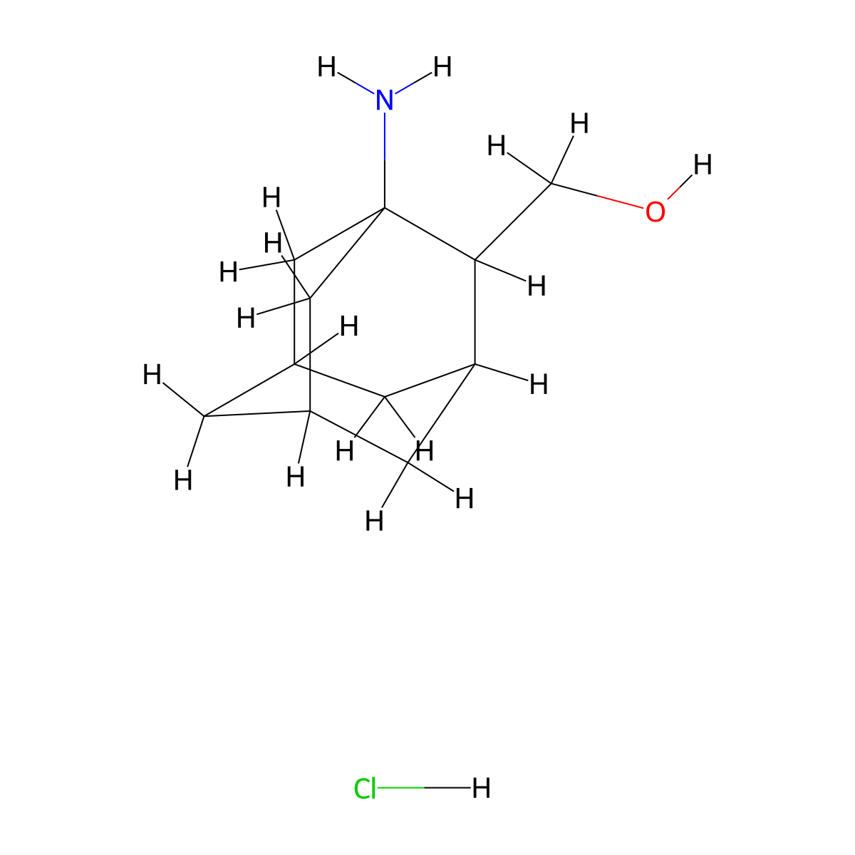 (1-Aminoadamantan-2-yl)methanolhydrochloride molecular structure, CAS 2580238-46-4