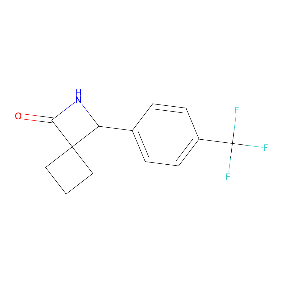 3-[4-(Trifluoromethyl)phenyl]-2-azaspiro[3.3]heptan-1-one molecular structure, CAS 2580238-58-8