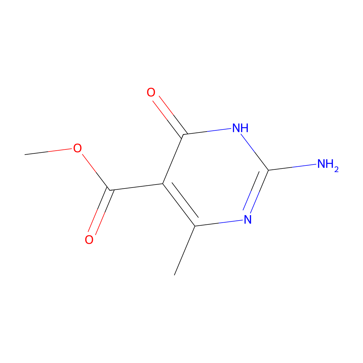 Methyl 2-amino-4-methyl-6-oxo-1,6-dihydropyrimidine-5-carboxylate molecular structure, CAS 2580238-59-9