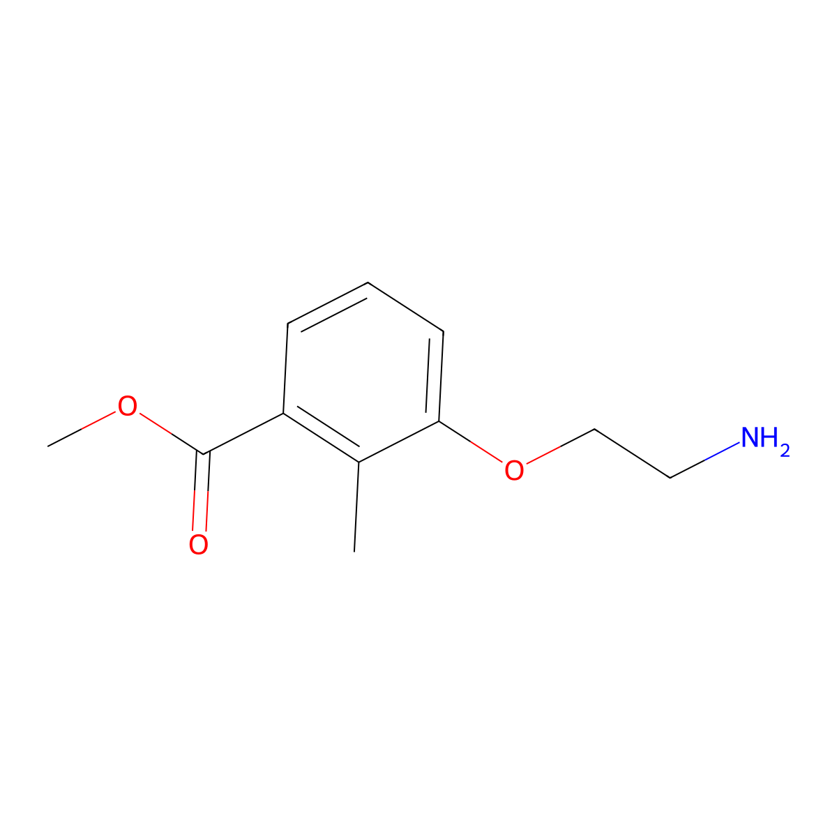 Methyl 3-(2-aminoethoxy)-2-methylbenzoate molecular structure, CAS 2580238-64-6