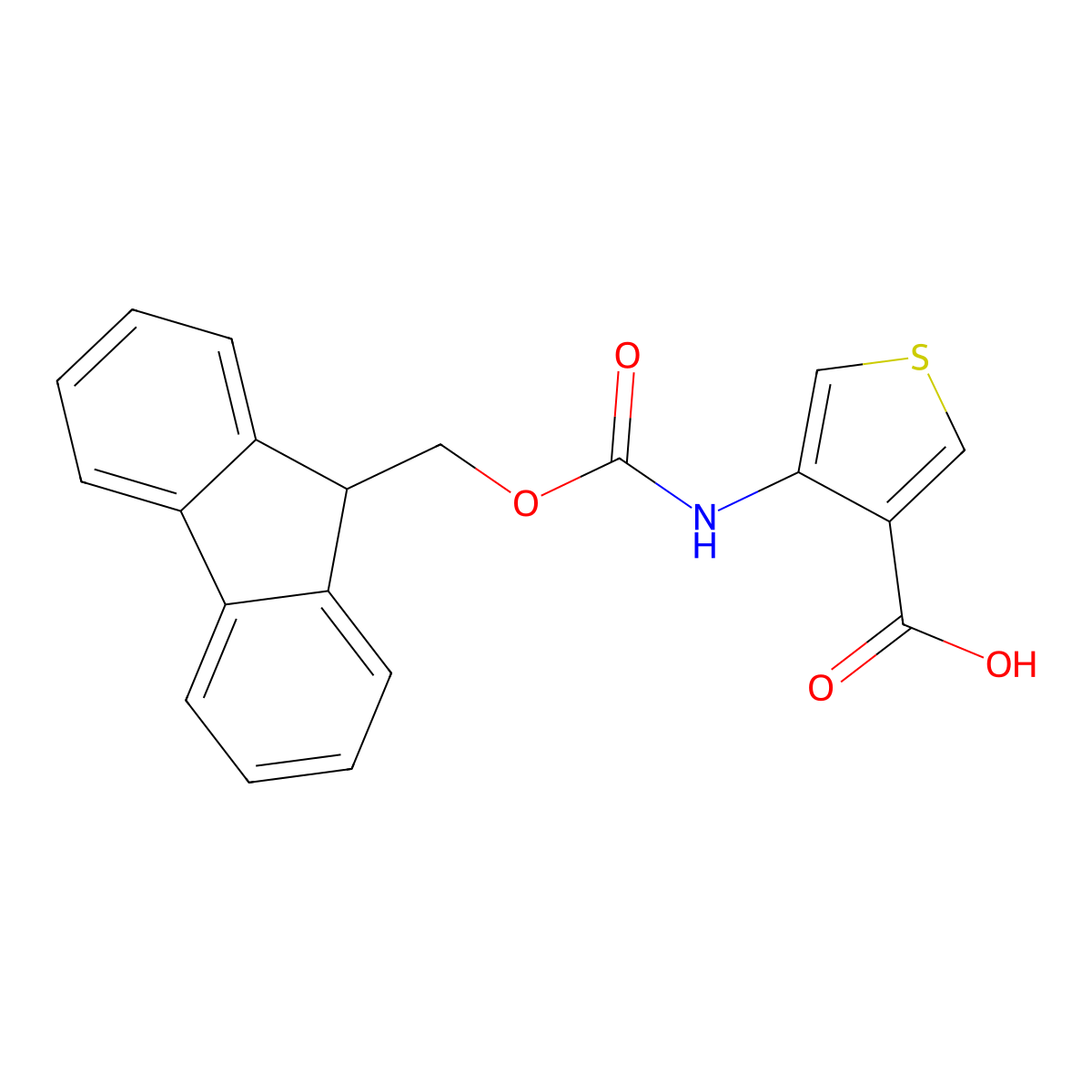 4-(9H-Fluoren-9-ylmethoxycarbonylamino)thiophene-3-carboxylic acid molecular structure, CAS 2580238-67-9