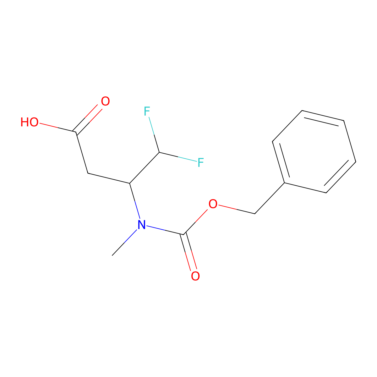 3-{[(Benzyloxy)carbonyl](methyl)amino}-4,4-difluorobutanoic acid molecular structure, CAS 2580238-74-8