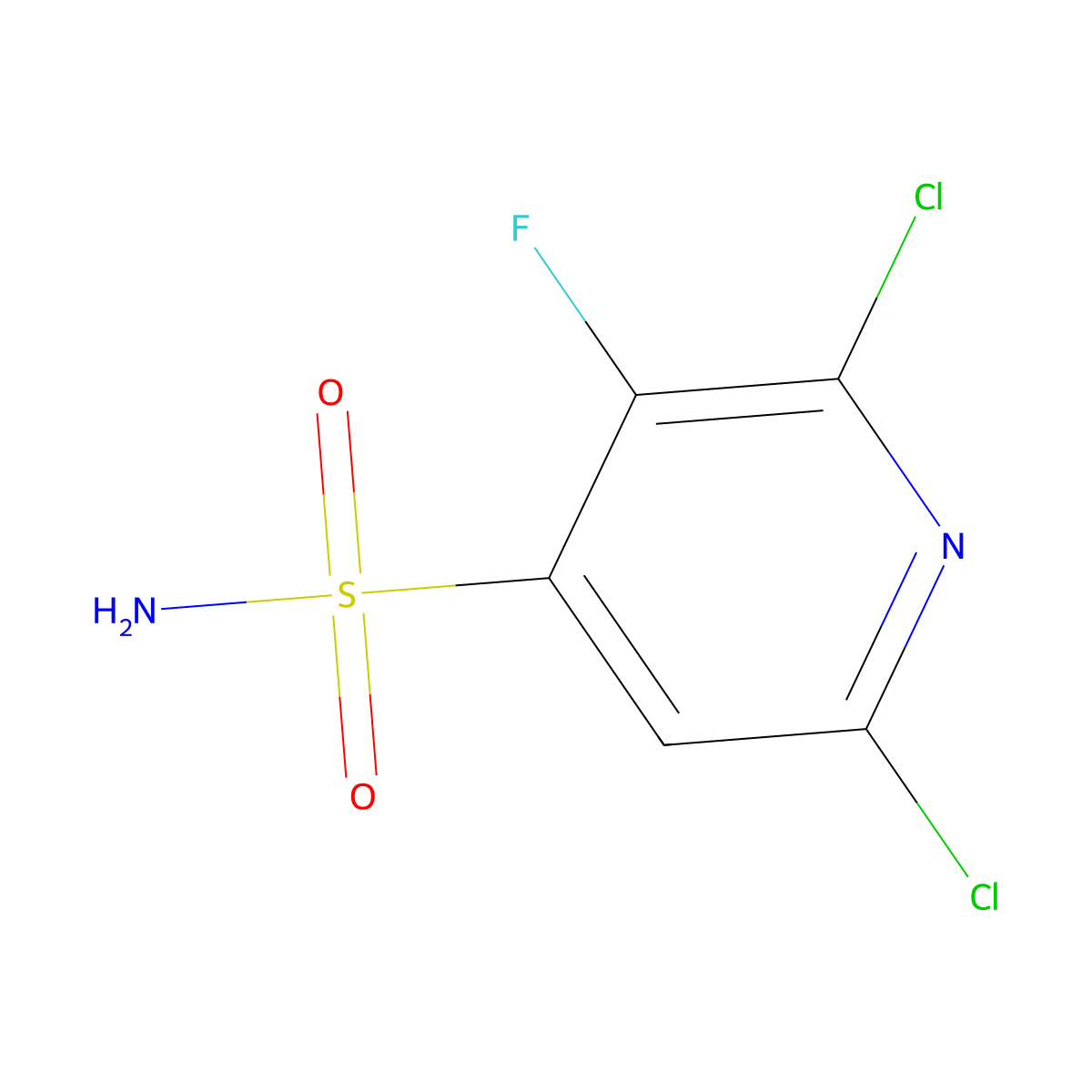 2,6-Dichloro-3-fluoropyridine-4-sulfonamide molecular structure, CAS 2580238-78-2