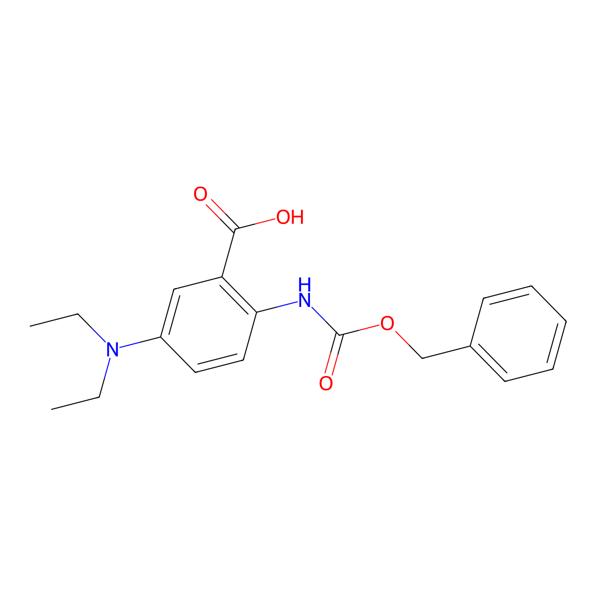 2-{[(Benzyloxy)carbonyl]amino}-5-(diethylamino)benzoic acid molecular structure, CAS 2580238-84-0