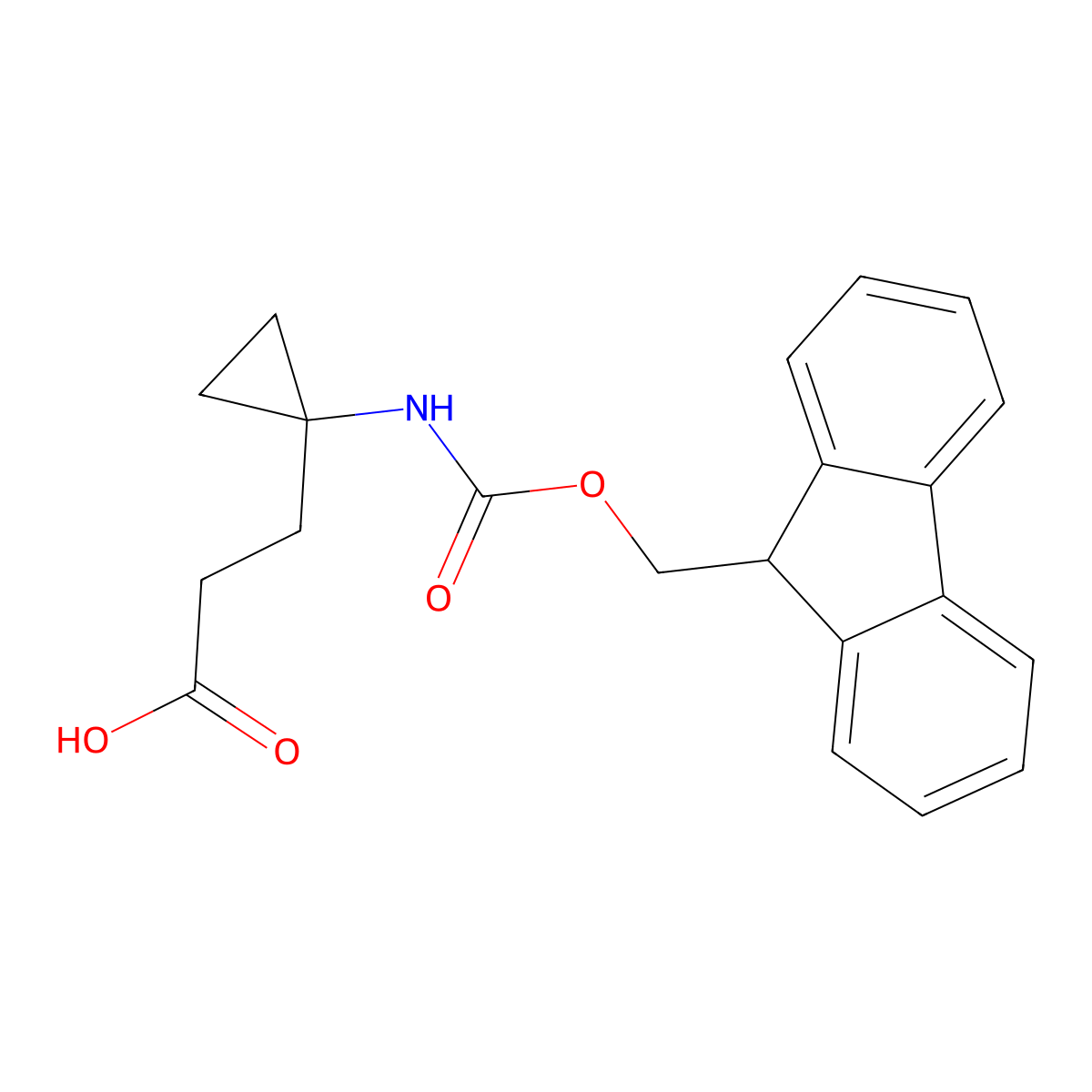 3-[1-({[(9H-fluoren-9-yl)methoxy]carbonyl}amino)cyclopropyl]propanoic acid molecular structure, CAS 2580238-85-1