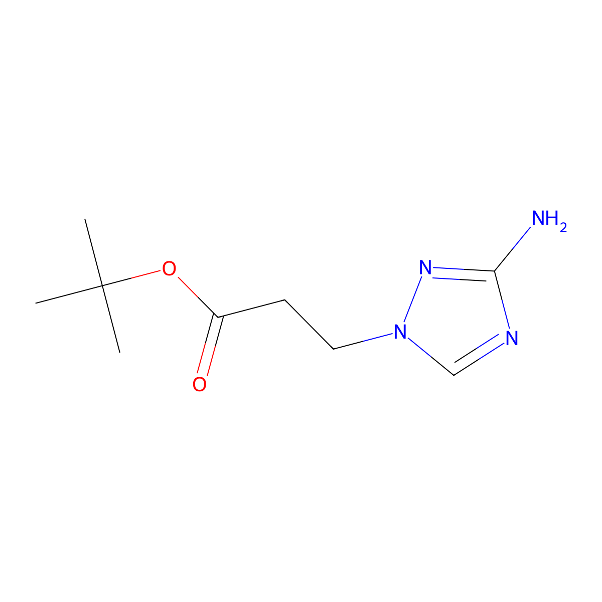 tert-butyl 3-(3-amino-1H-1,2,4-triazol-1-yl)propanoate molecular structure, CAS 2580238-91-9