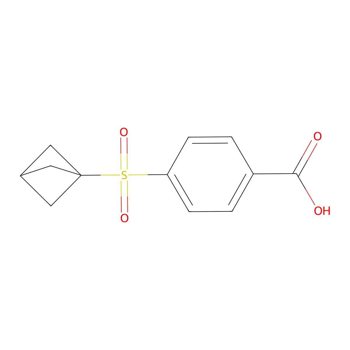 4-{Bicyclo[1.1.1]pentane-1-sulfonyl}benzoic acid molecular structure, CAS 2580239-09-2