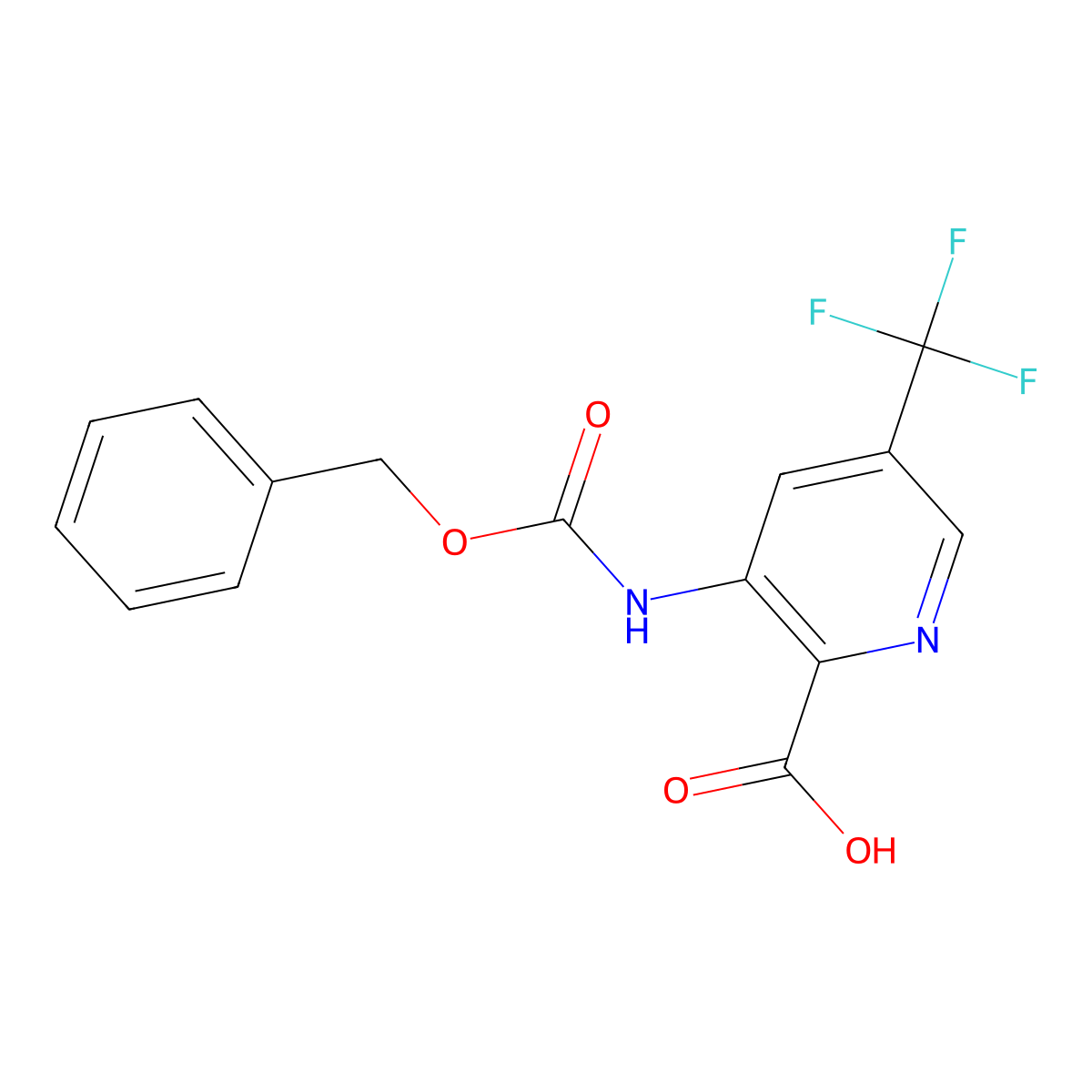 3-{[(Benzyloxy)carbonyl]amino}-5-(trifluoromethyl)pyridine-2-carboxylic acid molecular structure, CAS 2580239-13-8