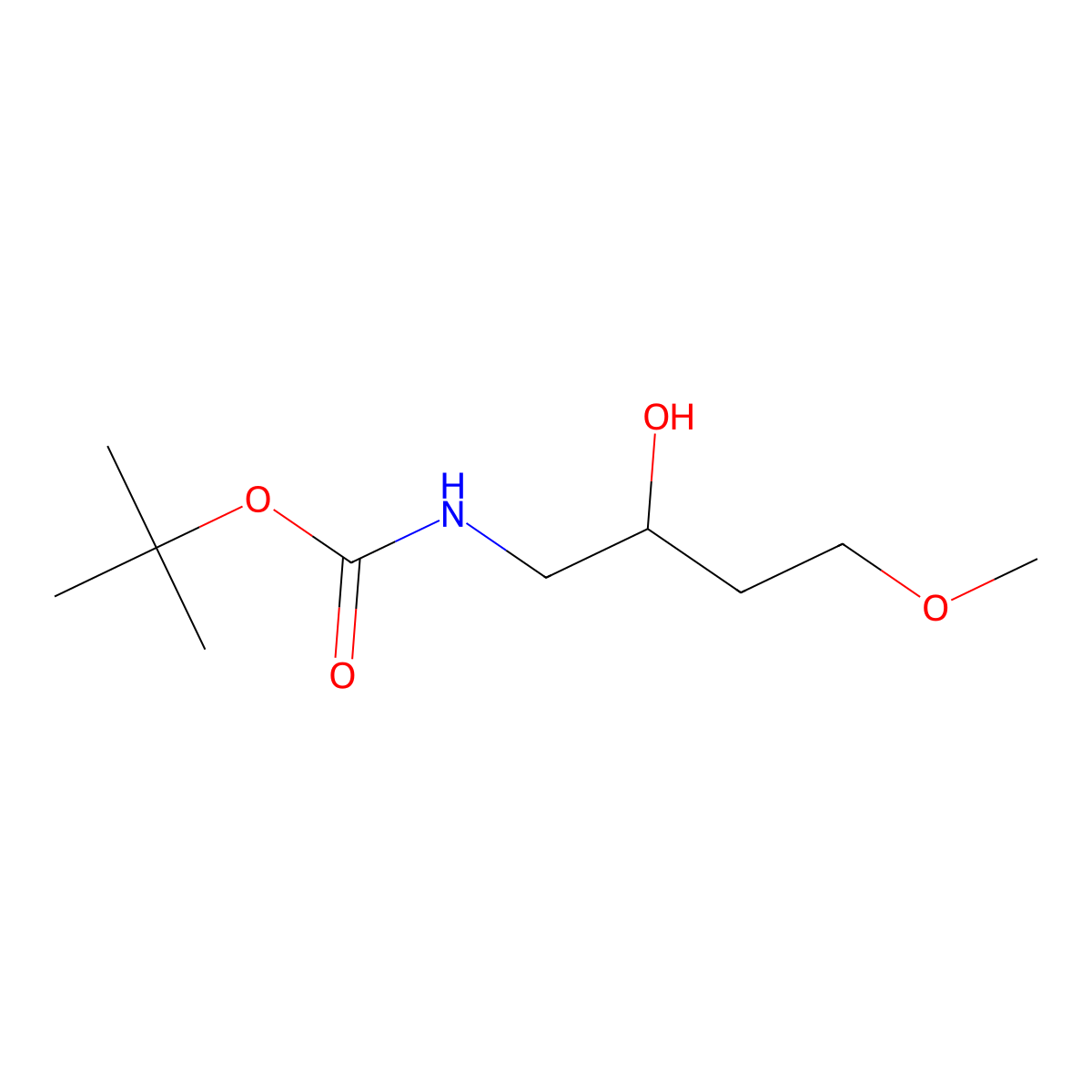 tert-butyl N-(2-hydroxy-4-methoxybutyl)carbamate molecular structure, CAS 2580239-20-7