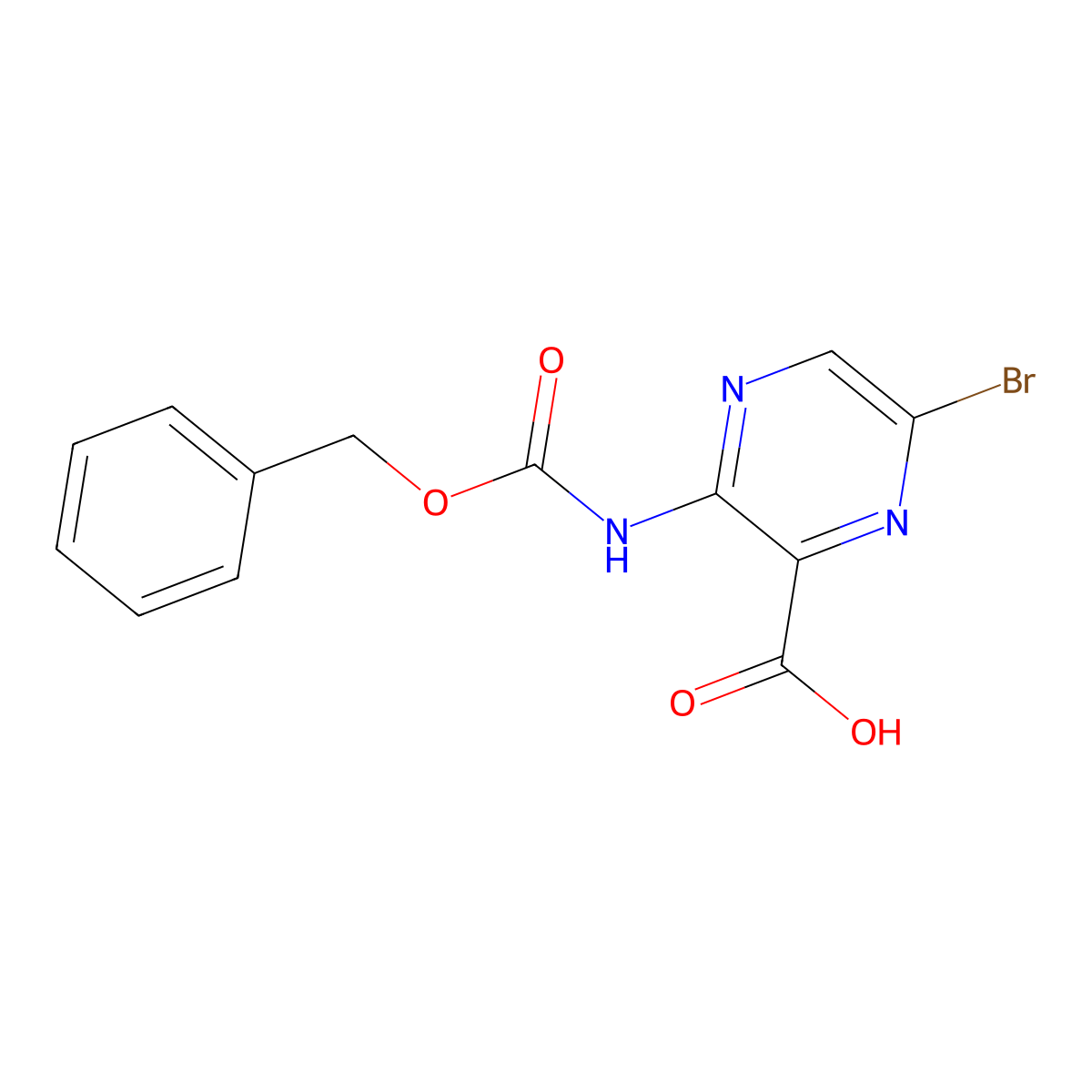 3-{[(Benzyloxy)carbonyl]amino}-6-bromopyrazine-2-carboxylic acid molecular structure, CAS 2580239-26-3