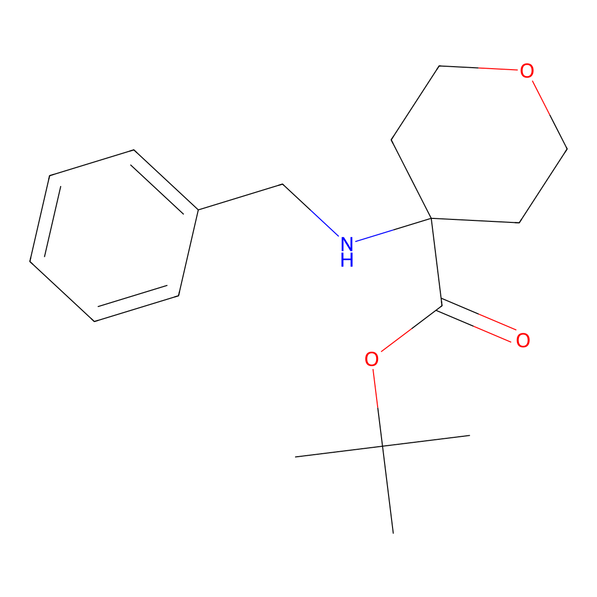 Tert-butyl 4-(benzylamino)oxane-4-carboxylate molecular structure, CAS 2580239-27-4