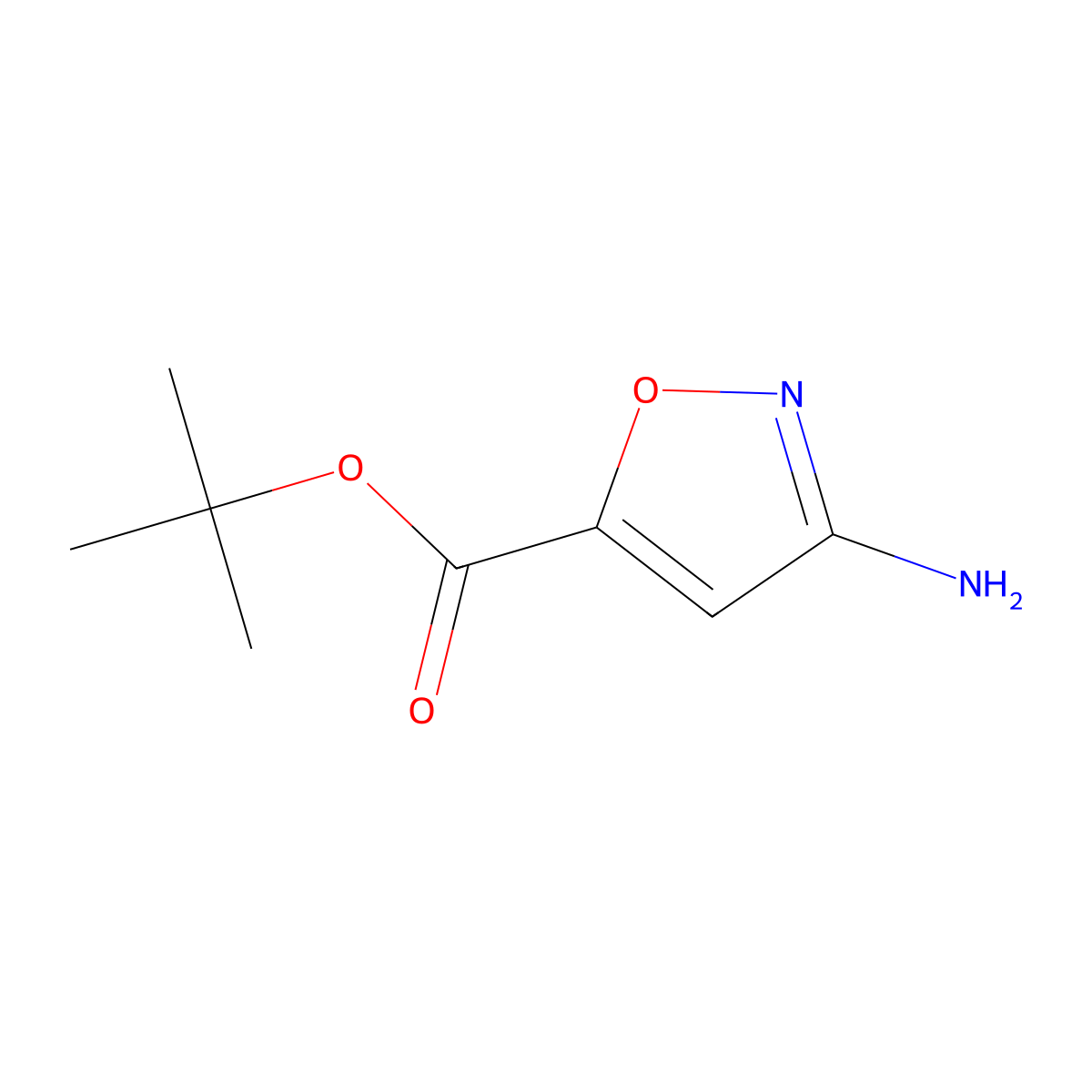Tert-butyl 3-amino-1,2-oxazole-5-carboxylate molecular structure, CAS 2580239-31-0