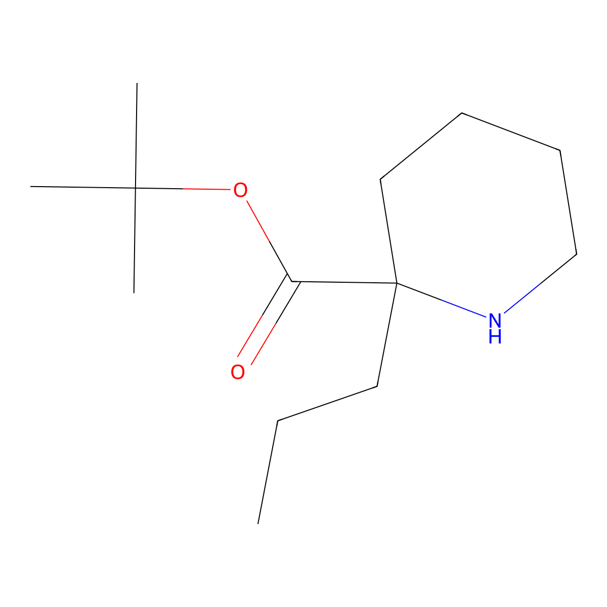 Tert-butyl 2-propylpiperidine-2-carboxylate molecular structure, CAS 2580239-36-5