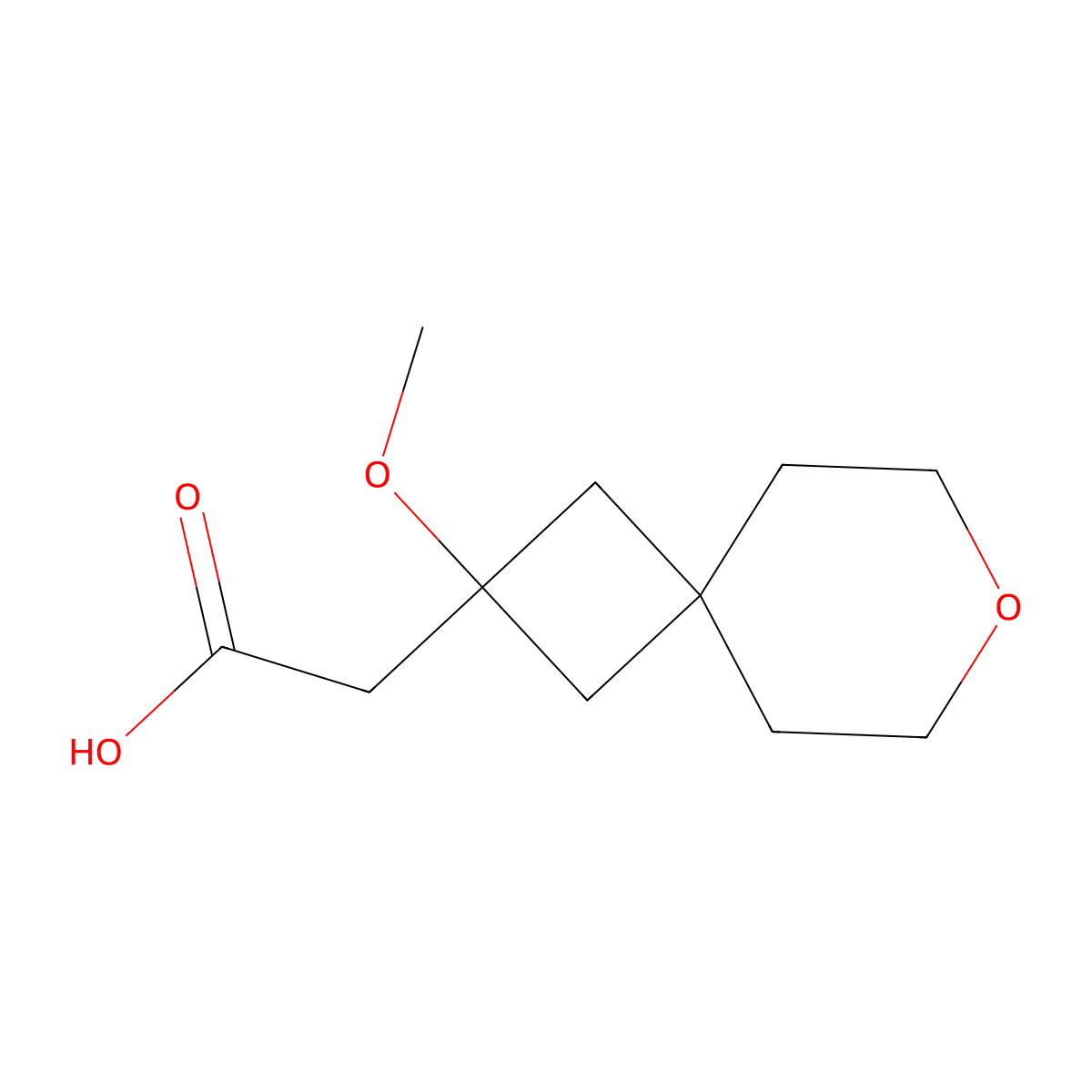 2-(2-Methoxy-7-oxaspiro[3.5]nonan-2-yl)acetic acid molecular structure, CAS 2580239-46-7