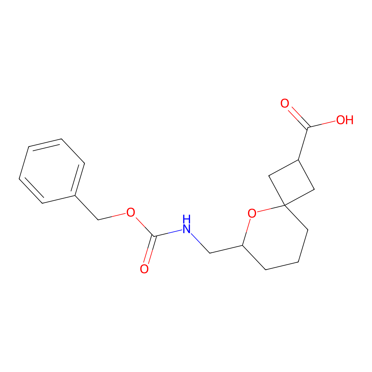 6-({[(Benzyloxy)carbonyl]amino}methyl)-5-oxaspiro[3.5]nonane-2-carboxylic acid molecular structure, CAS 2580239-47-8