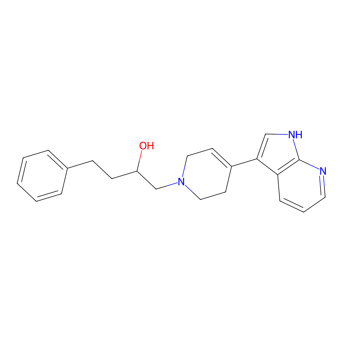 1-(4-(1H-Pyrrolo[2,3-B]pyridin-3-YL)-3,6-dihydropyridin-1(2H)-YL)-4-phenylbutan-2-OL molecular structure, CAS 2580239-54-7