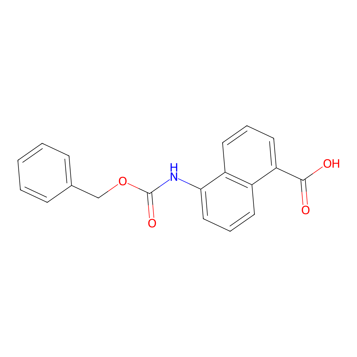 5-{[(Benzyloxy)carbonyl]amino}naphthalene-1-carboxylic acid molecular structure, CAS 2580239-60-5