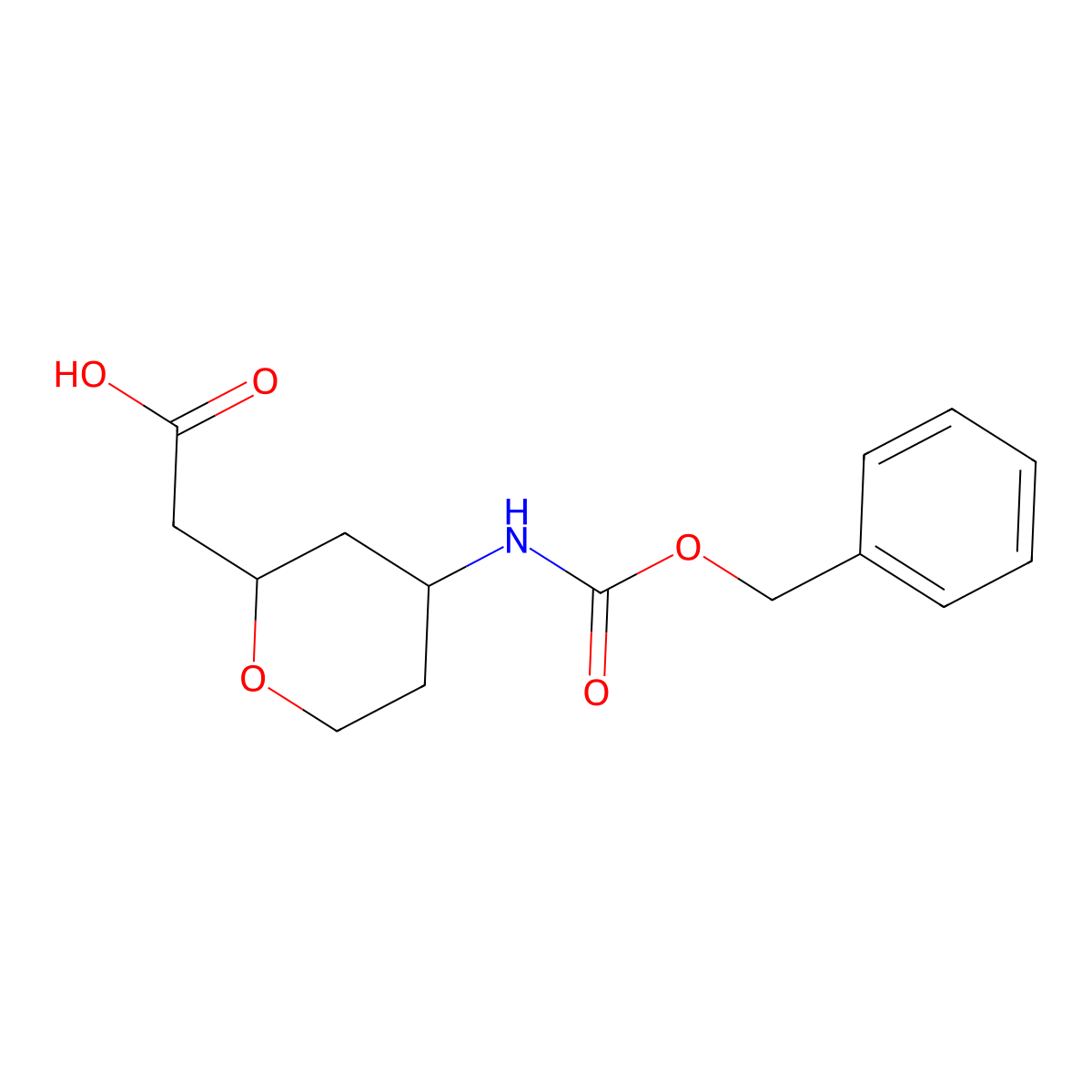 2-(4-{[(Benzyloxy)carbonyl]amino}oxan-2-yl)acetic acid molecular structure, CAS 2580239-65-0