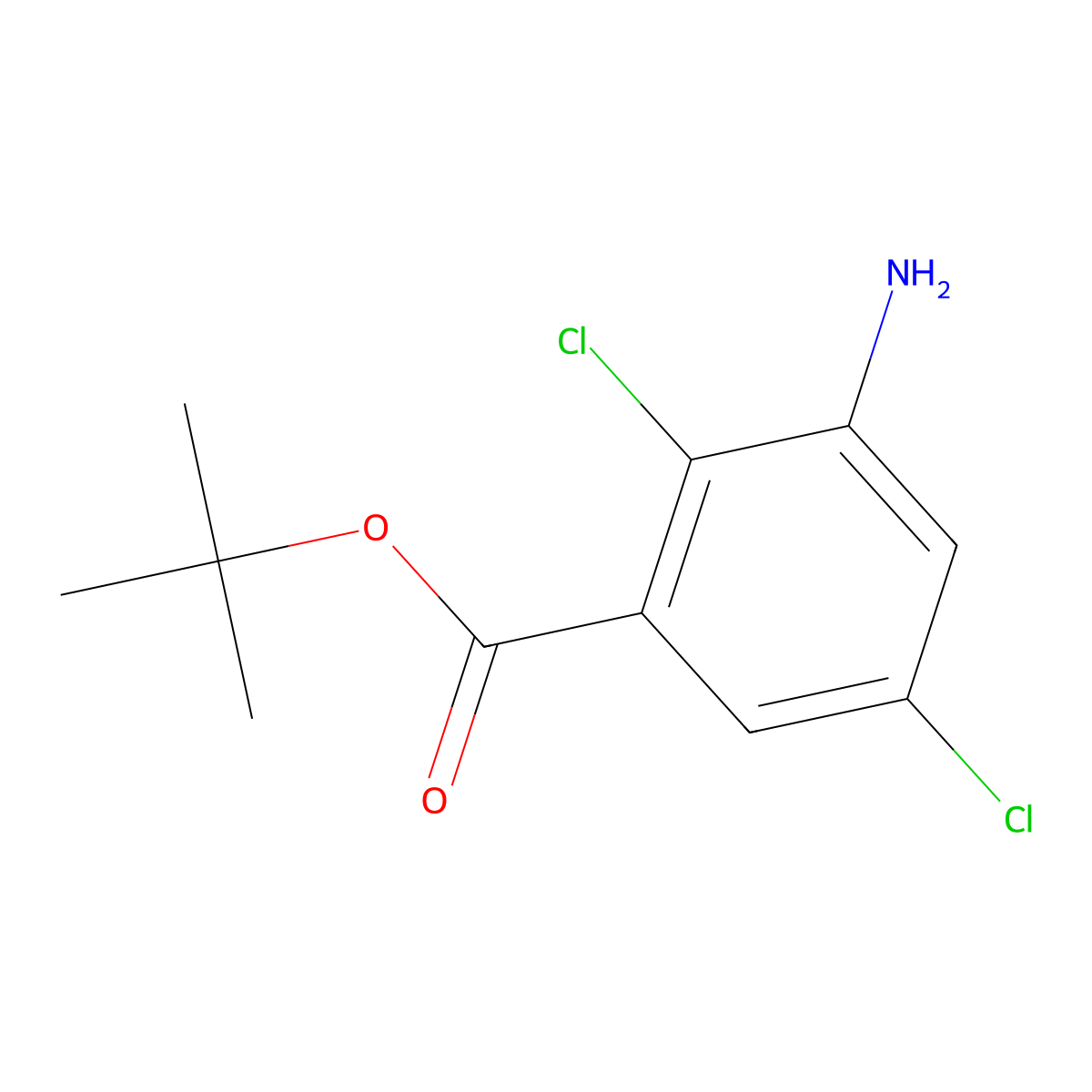Tert-butyl 3-amino-2,5-dichlorobenzoate molecular structure, CAS 2580239-77-4