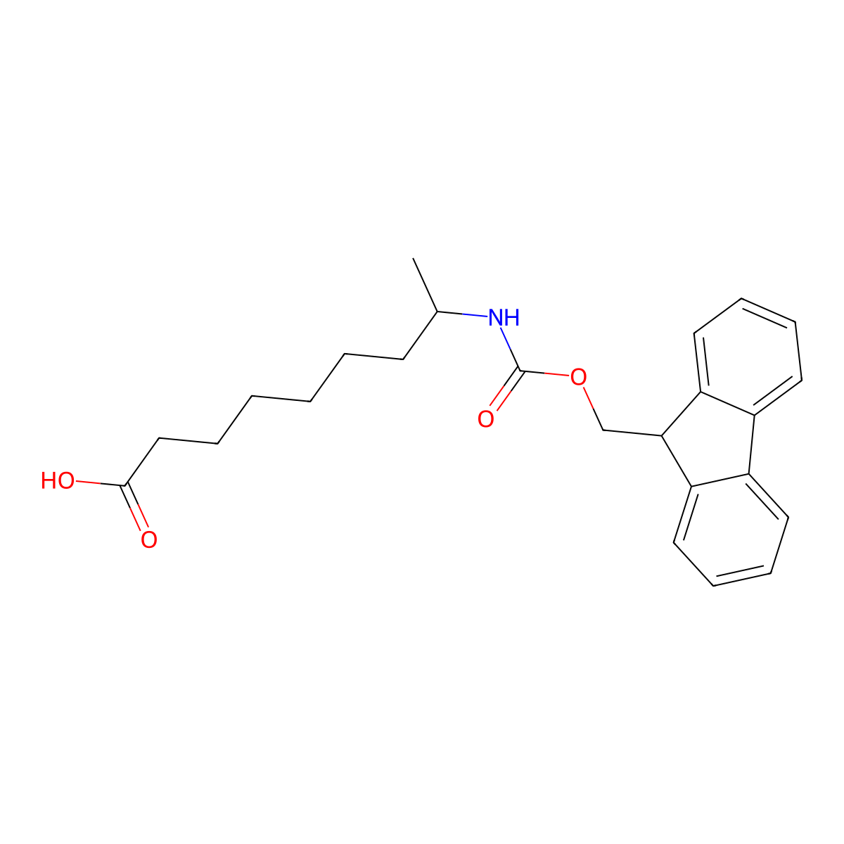 8-({[(9H-fluoren-9-yl)methoxy]carbonyl}amino)nonanoic acid molecular structure, CAS 2580239-78-5