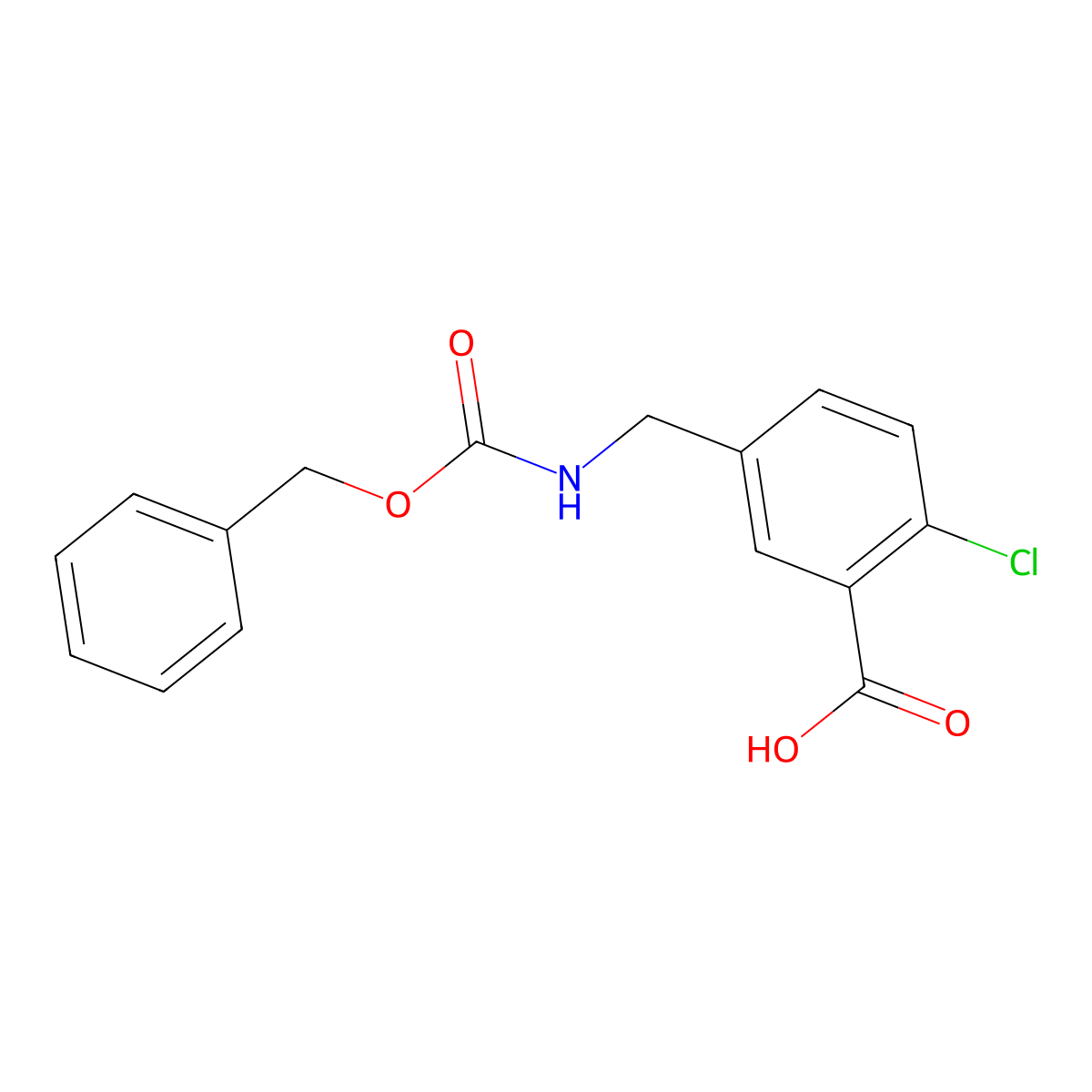 5-({[(Benzyloxy)carbonyl]amino}methyl)-2-chlorobenzoic acid molecular structure, CAS 2580239-85-4