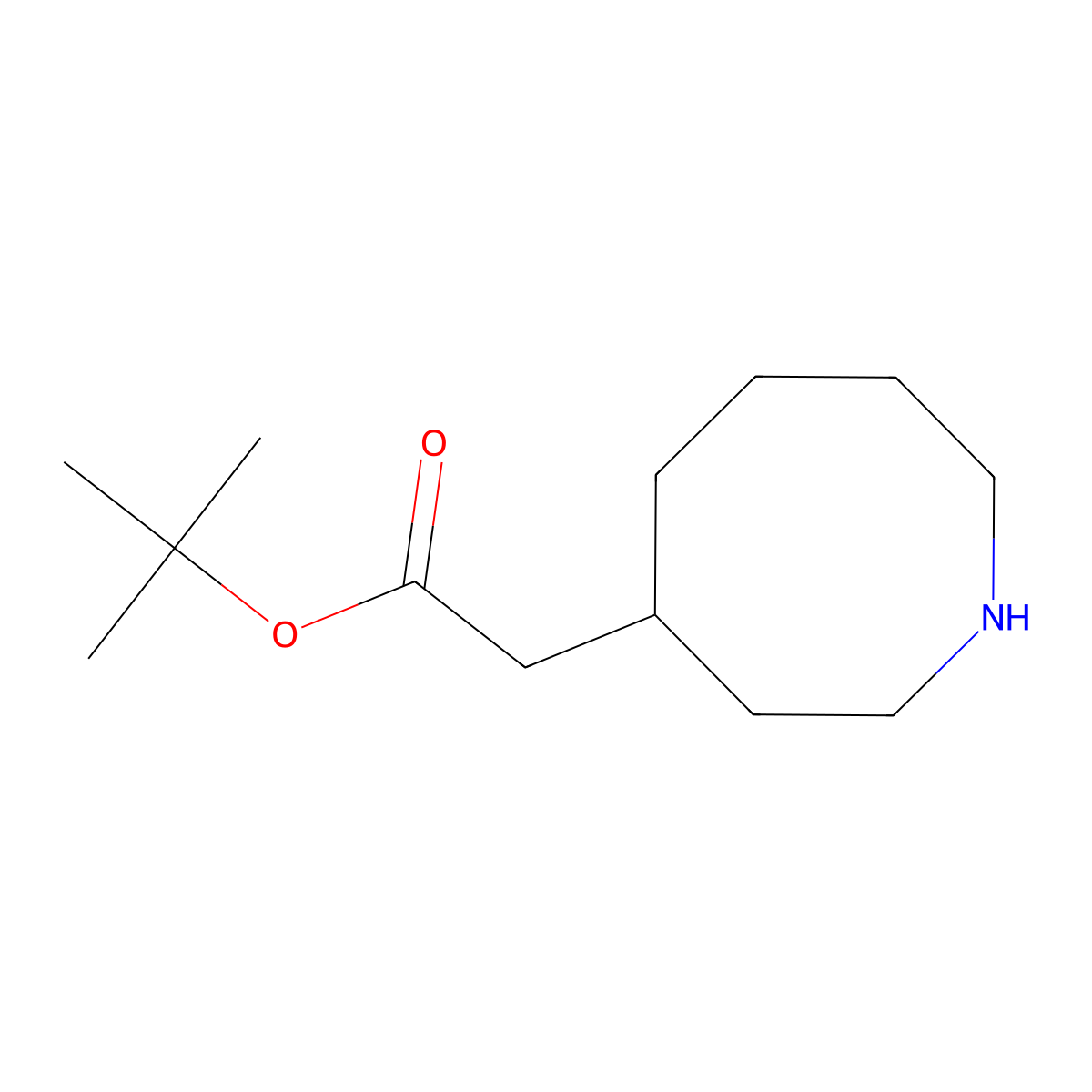 Tert-butyl 2-(azocan-4-yl)acetate molecular structure, CAS 2580239-93-4