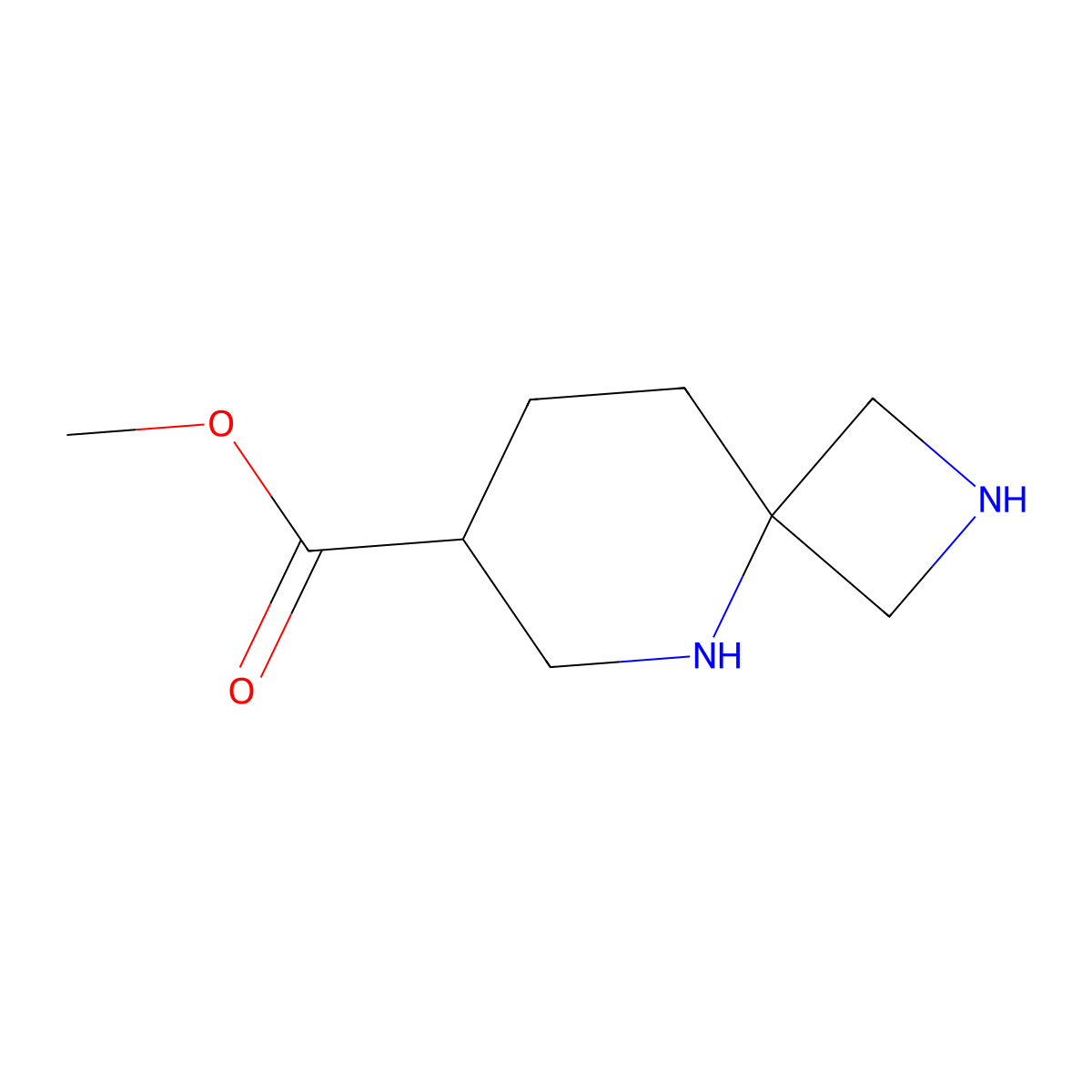 Methyl 2,5-diazaspiro[3.5]nonane-7-carboxylate molecular structure, CAS 2580239-94-5