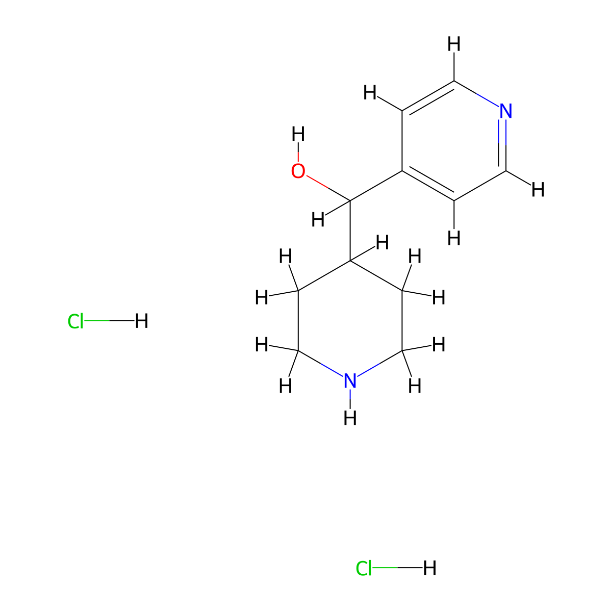 (Piperidin-4-yl)(pyridin-4-yl)methanol dihydrochloride molecular structure, CAS 2580239-97-8
