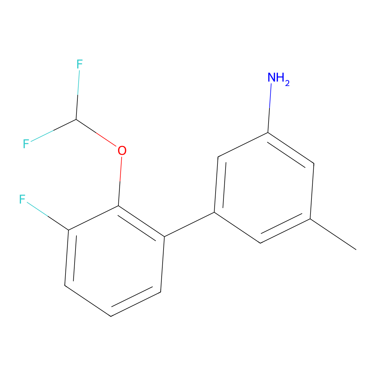 2'-(Difluoromethoxy)-3'-fluoro-5-methyl-[1,1'-biphenyl]-3-amine molecular structure, CAS 2580240-01-1