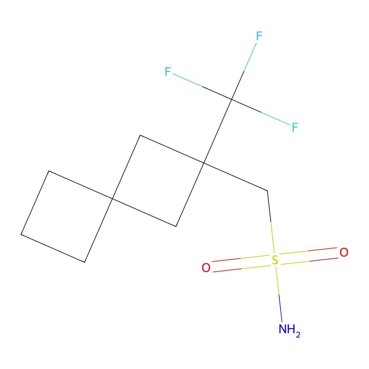 [2-(Trifluoromethyl)spiro[3.3]heptan-2-yl]methanesulfonamide molecular structure, CAS 2580240-03-3
